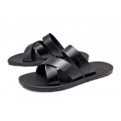 Men Sandals SKT-75 Black Leather (Oiled)